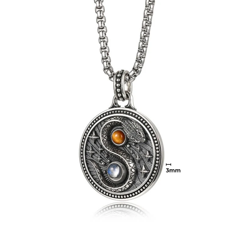 Naszyjnik z Buddha Stones z symbolem Yin Yang i miedzianym wisiorkiem bogactwa - Image 5