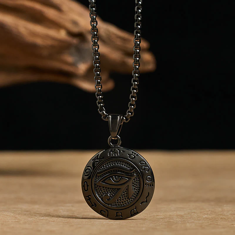 Naszyjnik z Buddha Stones ze stali tytanowej, z motywem złego oka - Image 14