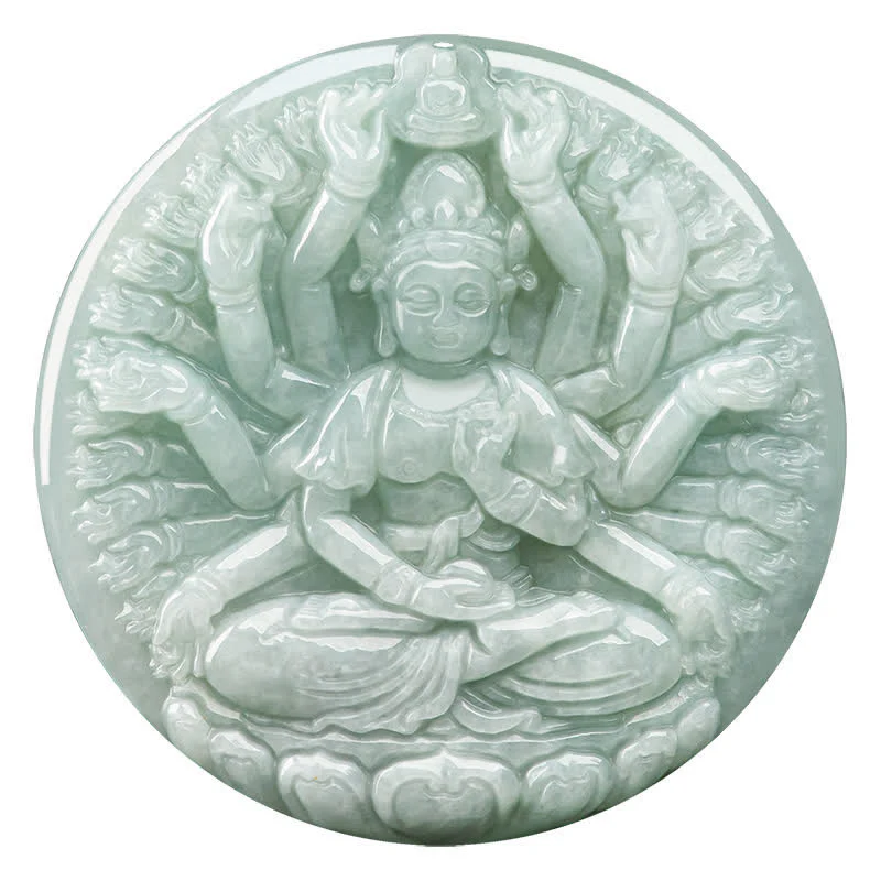 Naszyjnik z jadeitu Kwan Yin Avalokitesvara z tysiąca rąk, z wisiorkiem i błogosławieństwem - Image 12