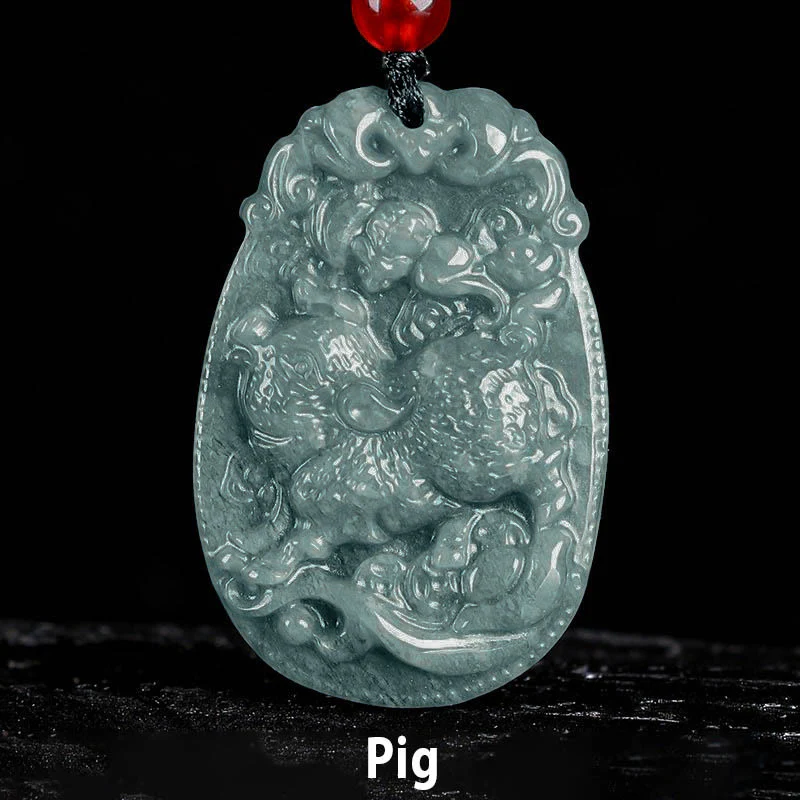 Naszyjnik z jadeitu z Buddha Stones, chiński znak zodiaku, rok konia, lina szczęścia - Image 21