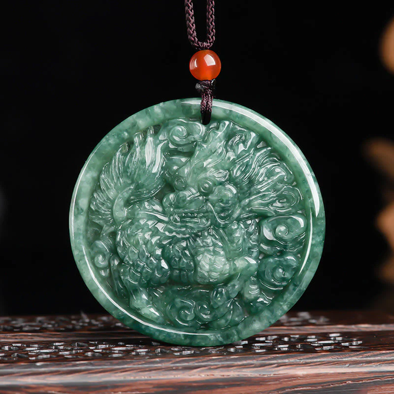 Naszyjnik z naturalnym jadeitem Kirin Abundance z Buddha Stones - Image 2