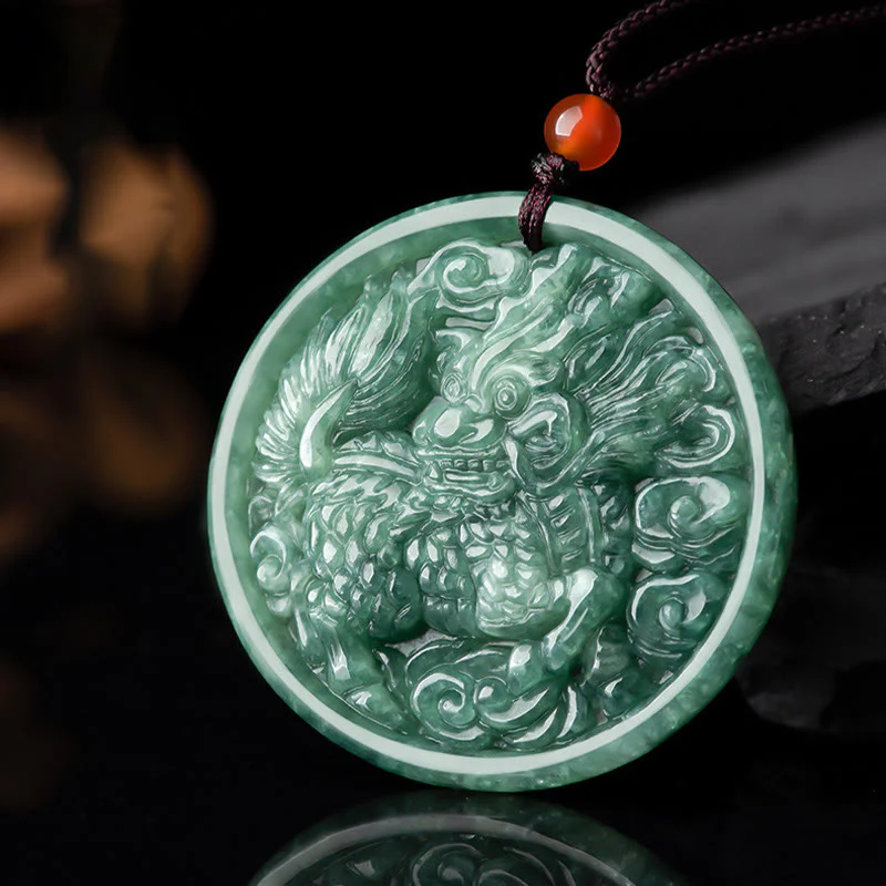 Naszyjnik z naturalnym jadeitem Kirin Abundance z Buddha Stones - Image 6
