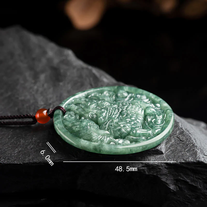 Naszyjnik z naturalnym jadeitem Kirin Abundance z Buddha Stones - Image 9