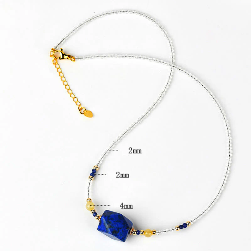 Naszyjnik z wisiorkiem do medytacji i uzdrawiania z Buddha Stones z białego kryształu lazurytu i lapis lazuli - Image 7