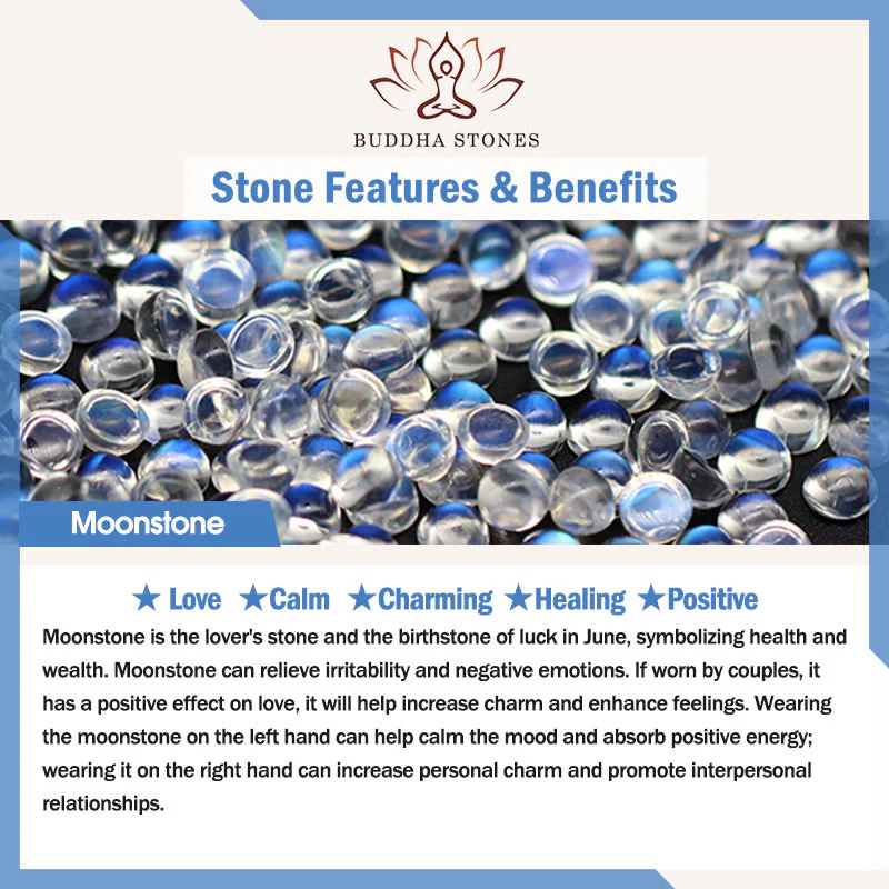 Naszyjnik z wisiorkiem z Buddha Stones ze srebra próby 925 i motywem lotosu, z kamieniem księżycowym - Image 6