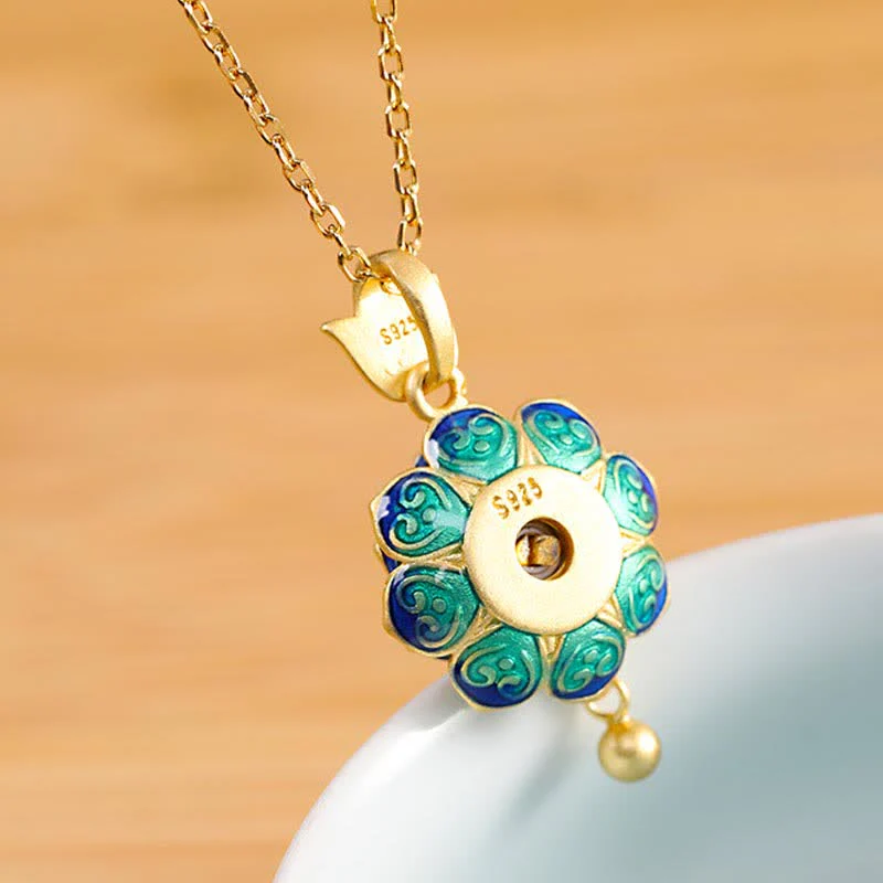Naszyjnik z wisiorkiem z czerwonego agatu i koła modlitewnego z tybetańskiego srebra próby 925 - Image 4