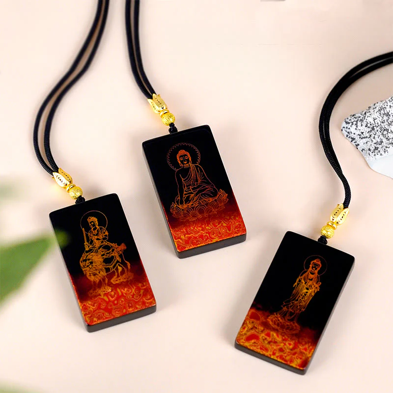 Naszyjnik z wisiorkiem z drewna sandałowego , Buddha Stones , chiński znak zodiaku, natalny Budda Fu