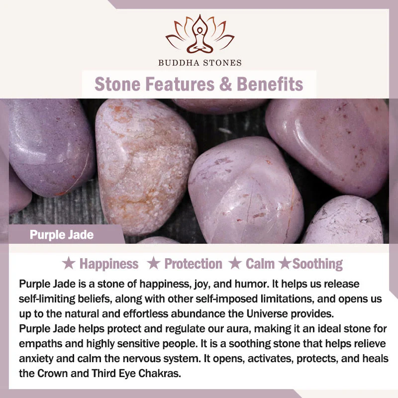 Naszyjnik z zawieszką Buddha Stones Purple Jade Peace Buckle Happiness - Image 6