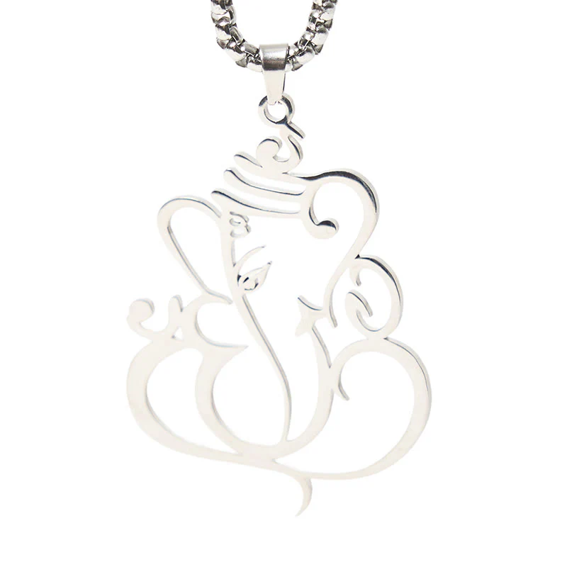 Naszyjnik ze stali nierdzewnej z Buddha Stones i słoniem Ganesh - Image 13