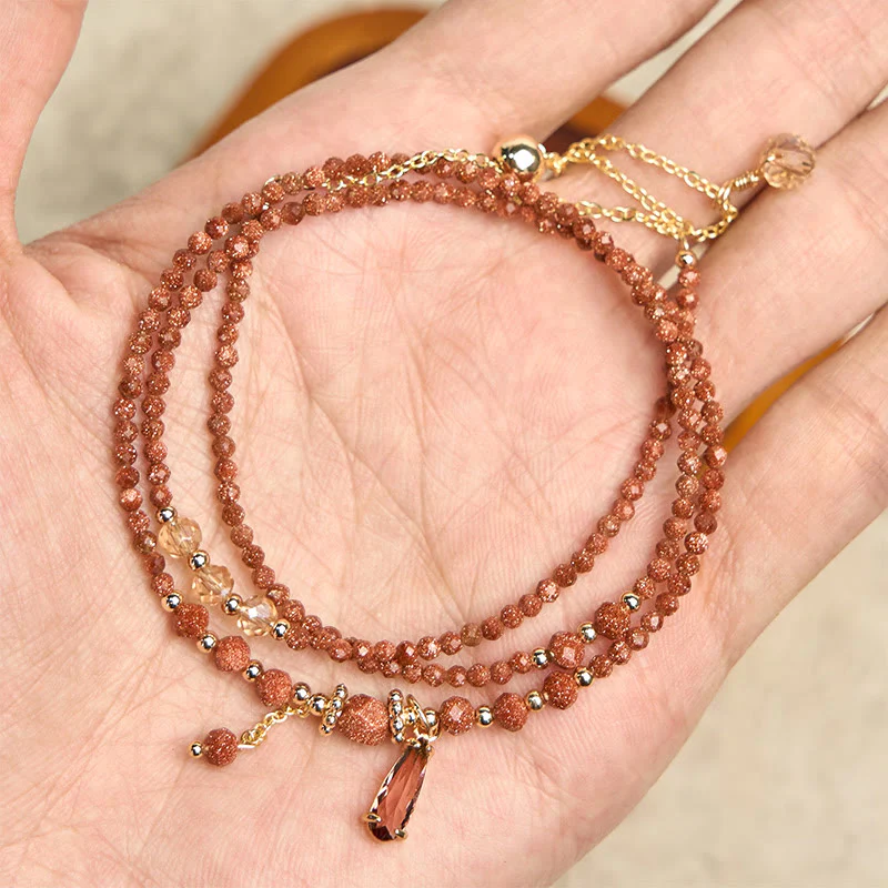 Naturalne 2mm złote koraliki z Buddha Stones , wielowarstwowa bransoletka - Image 4