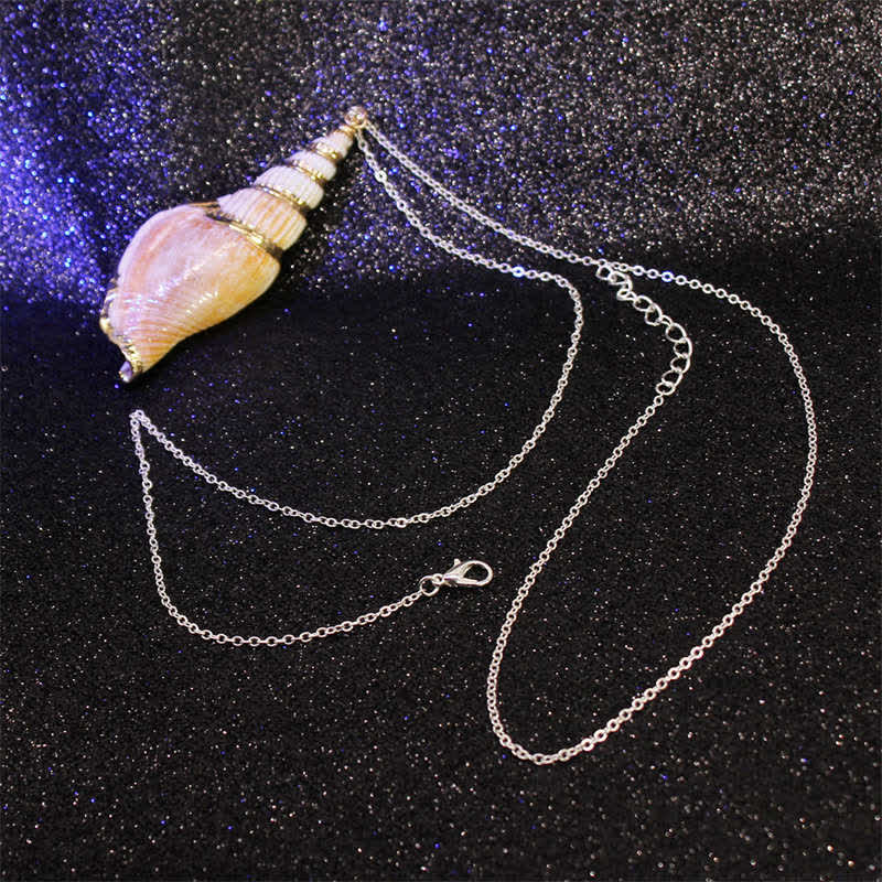 Naturalny naszyjnik z muszli Shankha Conch Shell z muszli morskiej - Image 15