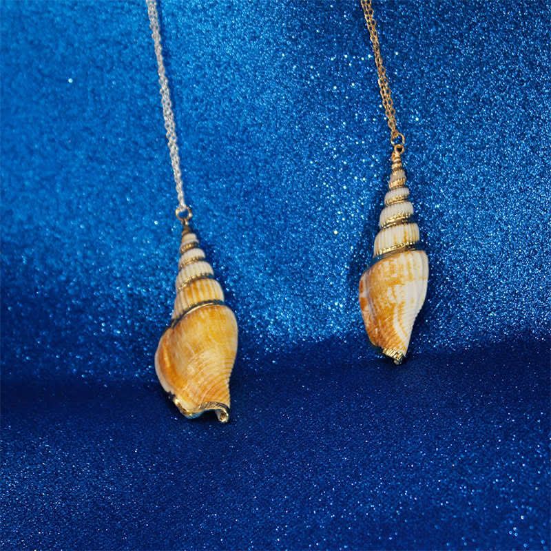 Naturalny naszyjnik z muszli Shankha Conch Shell z muszli morskiej - Image 17