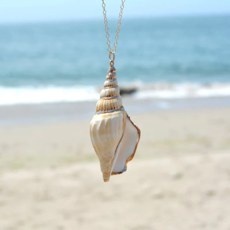 Naturalny naszyjnik z muszli Shankha Conch Shell z muszli morskiej - Image 2