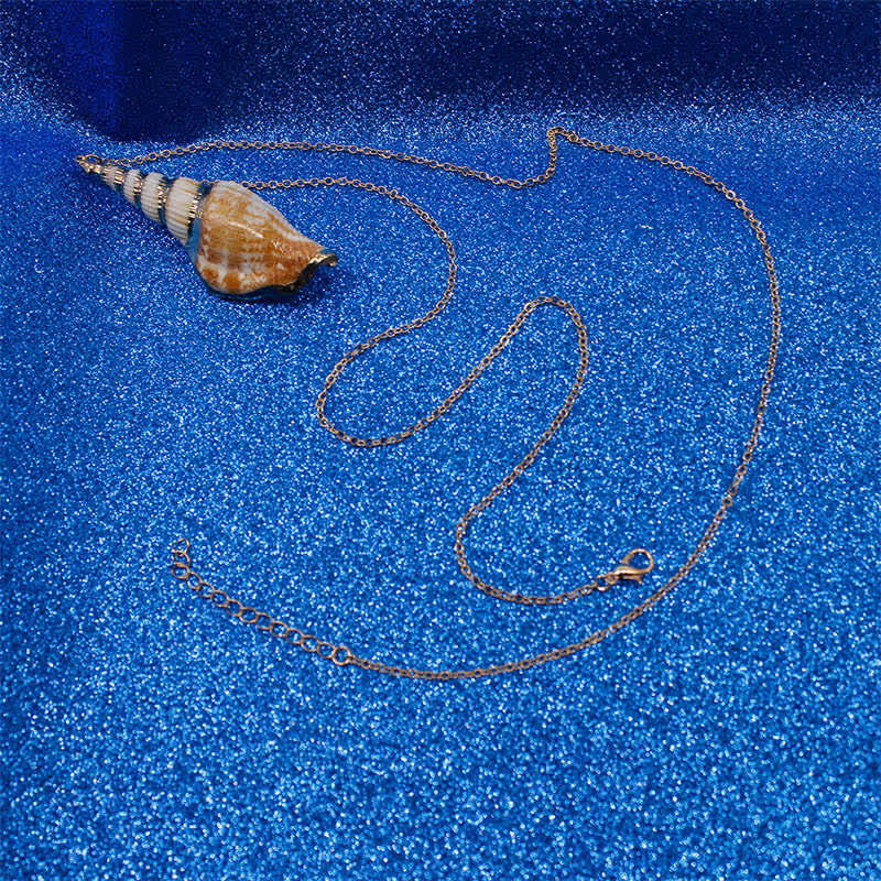 Naturalny naszyjnik z muszli Shankha Conch Shell z muszli morskiej - Image 20