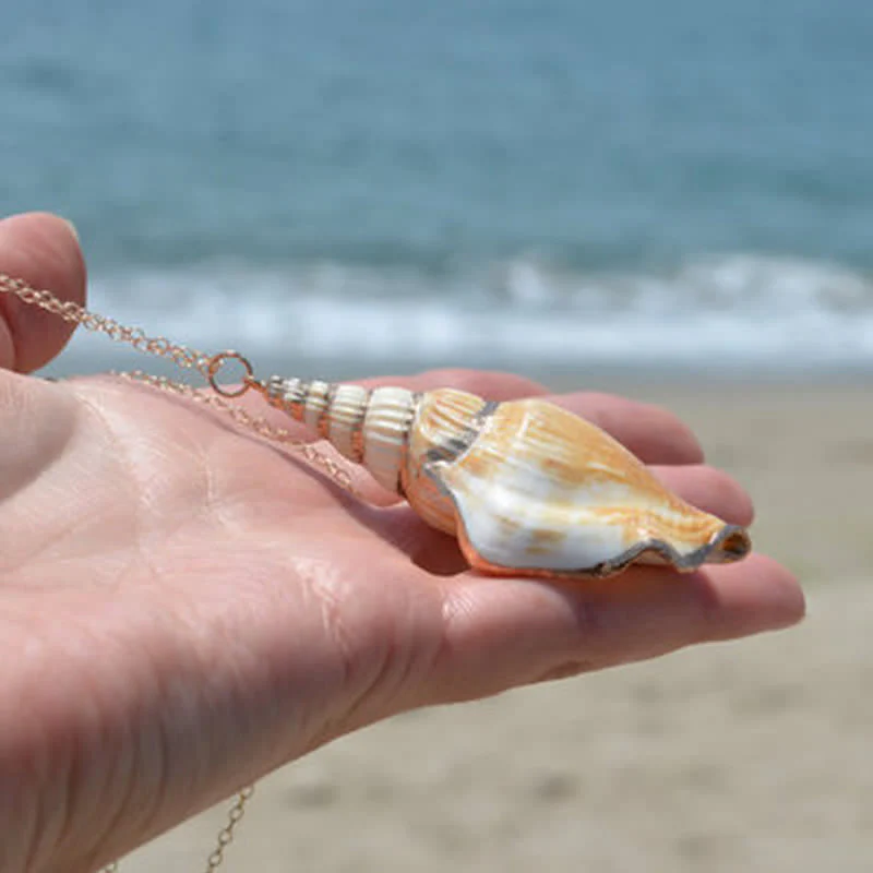 Naturalny naszyjnik z muszli Shankha Conch Shell z muszli morskiej - Image 3