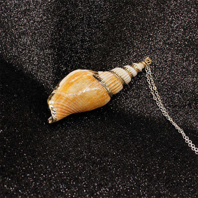 Naturalny naszyjnik z muszli Shankha Conch Shell z muszli morskiej - Image 4