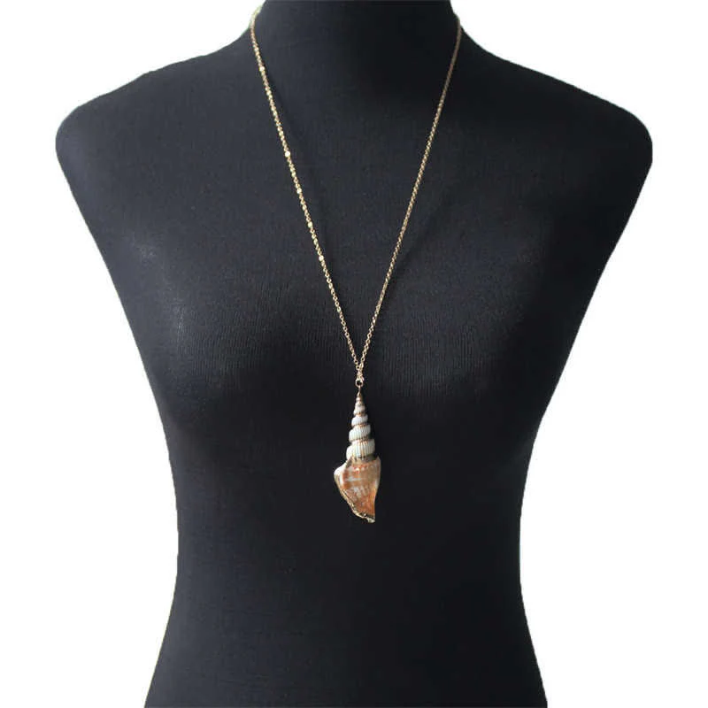Naturalny naszyjnik z muszli Shankha Conch Shell z muszli morskiej - Image 7