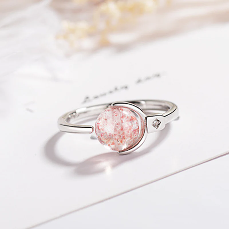Pierścień obrotowy Buddha Stones Pink Crystal Soothing - Image 10