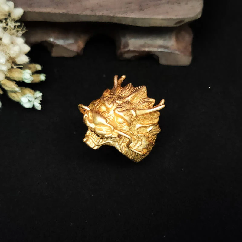 Pierścień ochronny Buddha Stones Golden Dragon Luck - Image 6