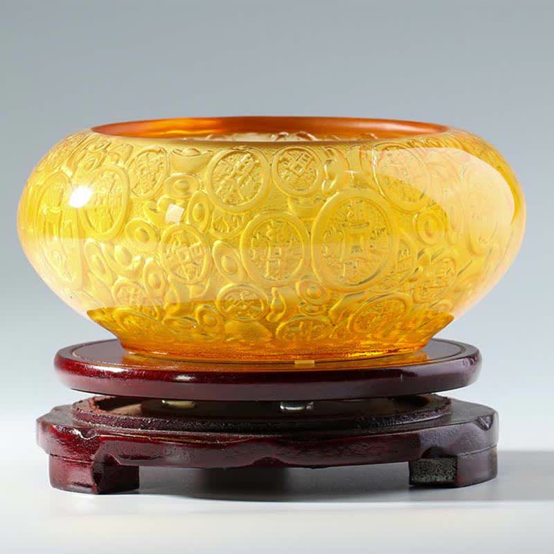 Ręcznie robione miski kryształowe Liuli Treasure Bowl Ingots Art Dekoracja domu - Image 12