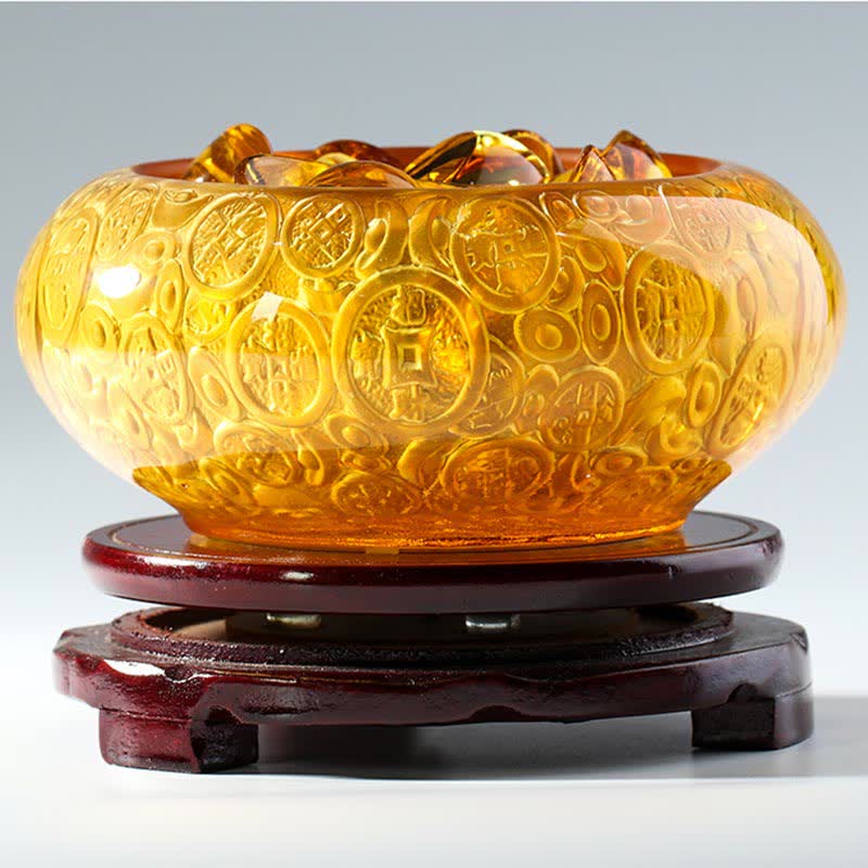 Ręcznie robione miski kryształowe Liuli Treasure Bowl Ingots Art Dekoracja domu - Image 14