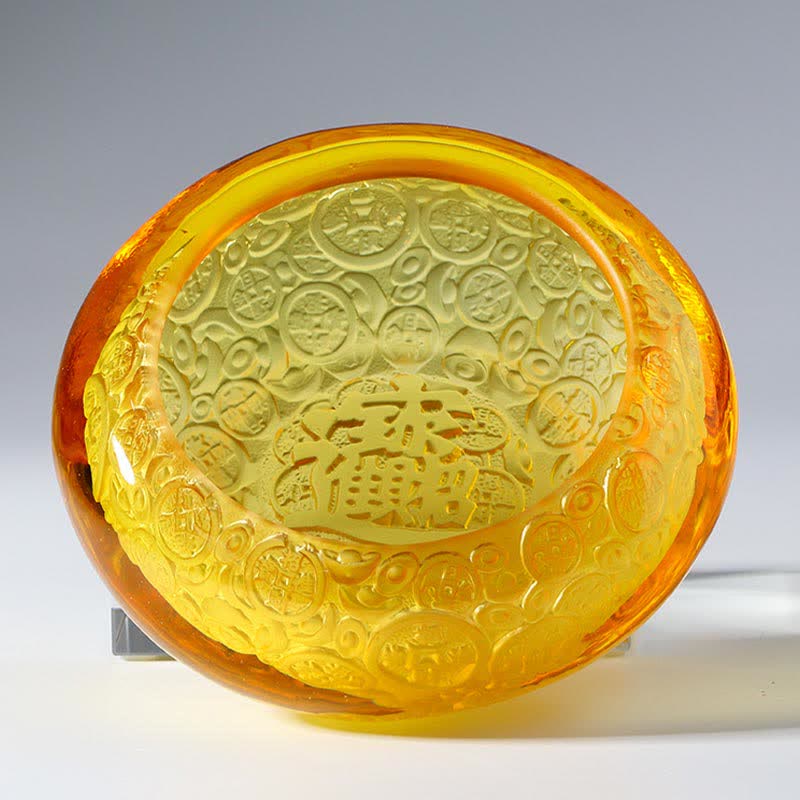 Ręcznie robione miski kryształowe Liuli Treasure Bowl Ingots Art Dekoracja domu - Image 15