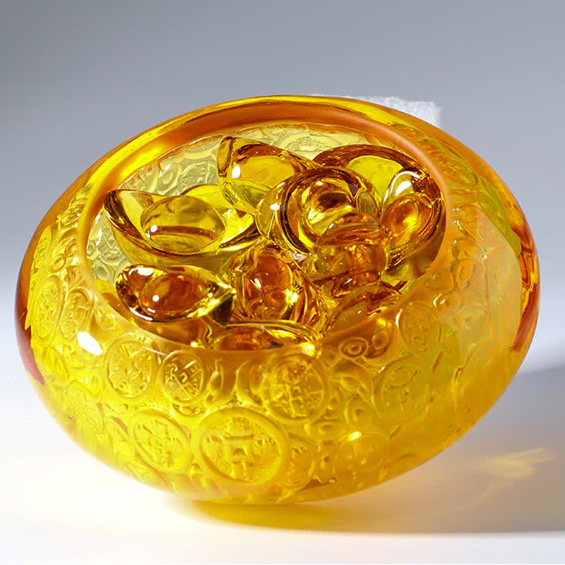 Ręcznie robione miski kryształowe Liuli Treasure Bowl Ingots Art Dekoracja domu - Image 16