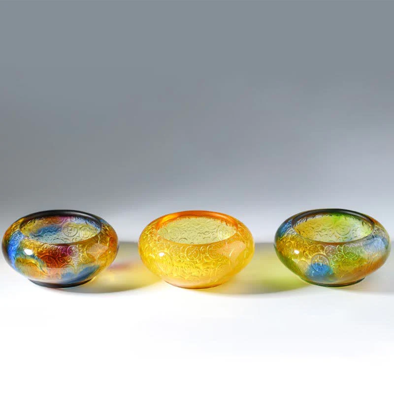 Ręcznie robione miski kryształowe Liuli Treasure Bowl Ingots Art Dekoracja domu - Image 17