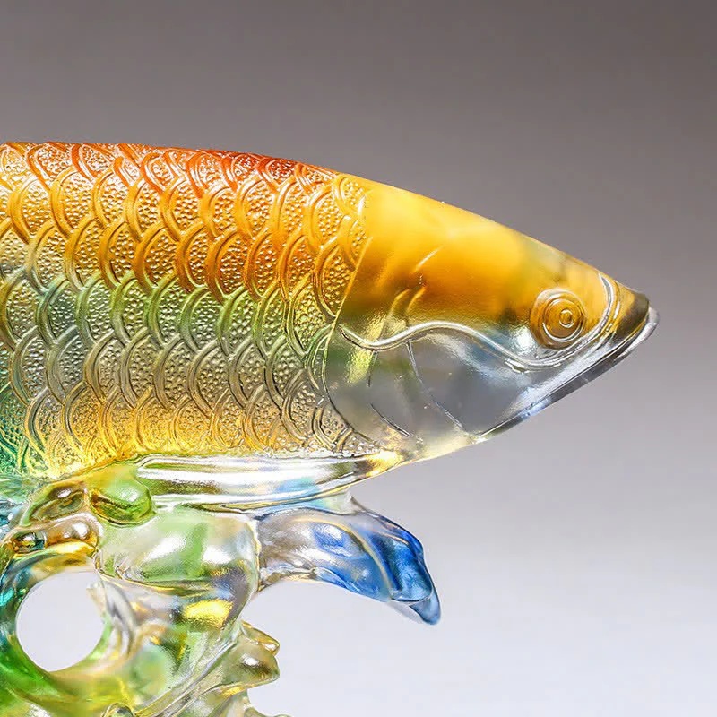 Ręcznie robiony kryształowy element sztuki Liuli Koi Fish Luck Home Office Decoration - Image 10