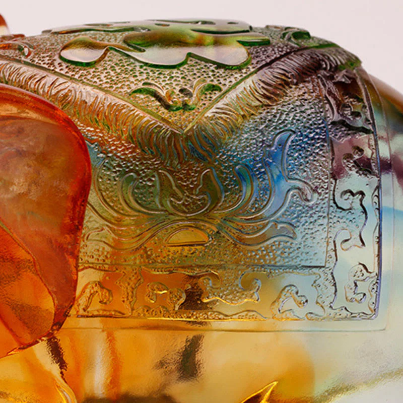 Buddha Stones ręcznie robione Liuli Kryształ Słonia Dzieło sztuki Mądrość Bogactwo Dekoracja domu - Image 3