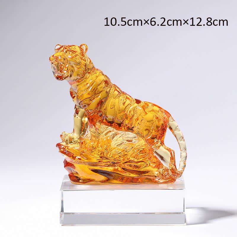 Ręcznie robiony Liuli Crystal Tiger Art Piece Ochrona Dekoracja Domu - Image 15