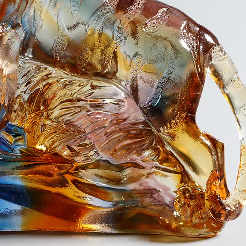 Ręcznie robiony Liuli Crystal Tiger Art Piece Ochrona Dekoracja Domu - Image 7