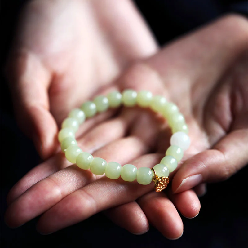 Regulowana bransoletka Jade Lotus Abundance - Image 6