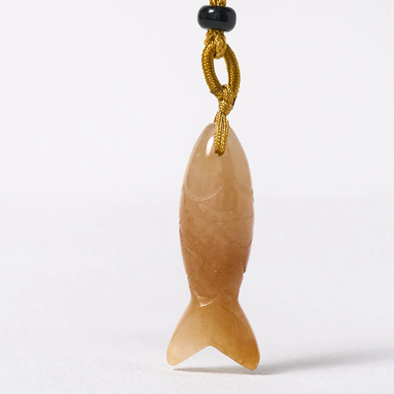 Rzeźba z Buddha Stones z rybą Koi w kolorze różowym, indyjskim agatem i ametystem, naszyjnik z wisiorkiem, symbolizujący ciepło i dobrobyt - Image 19