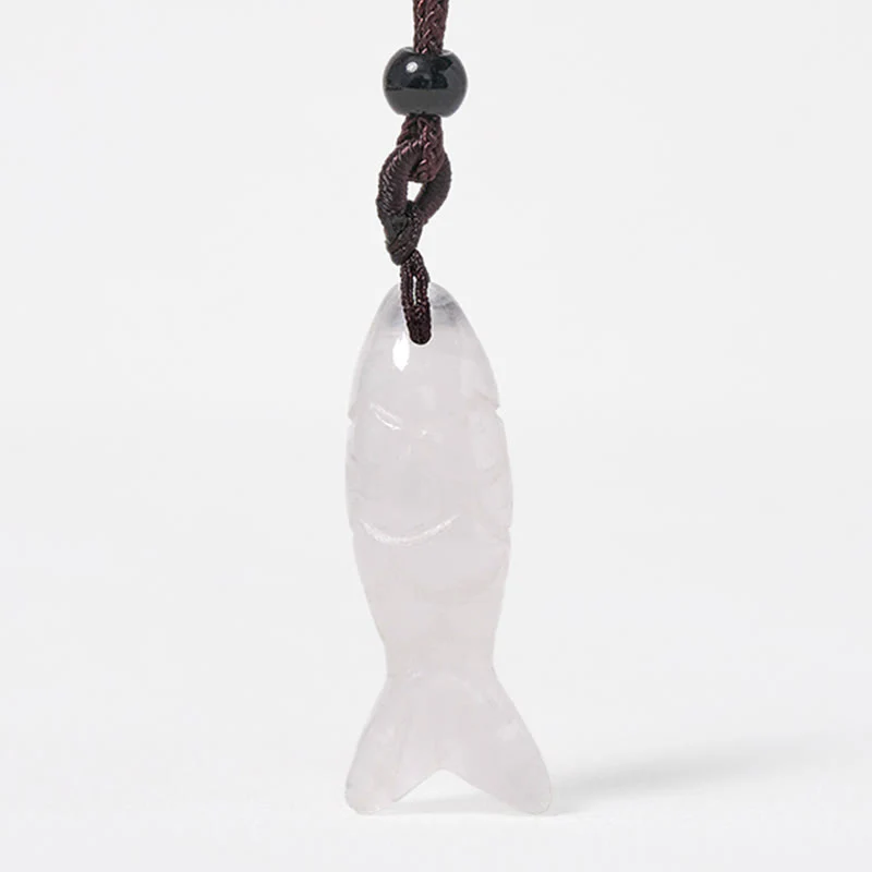Rzeźba z Buddha Stones z rybą Koi w kolorze różowym, indyjskim agatem i ametystem, naszyjnik z wisiorkiem, symbolizujący ciepło i dobrobyt - Image 50
