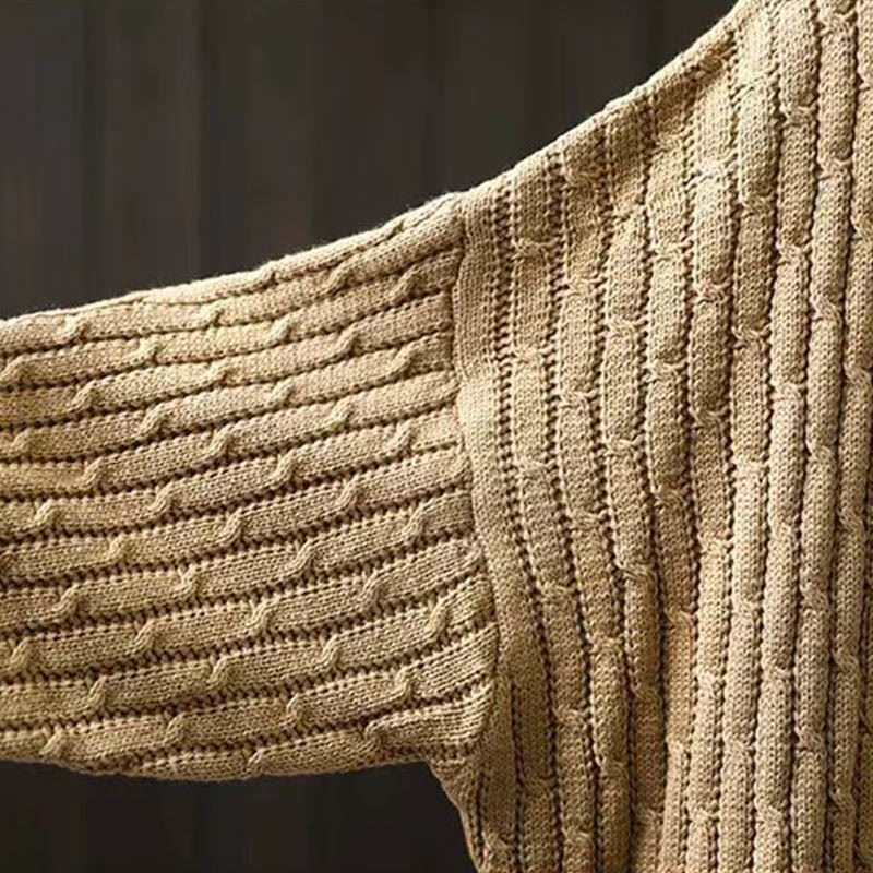 Sweter damski z długim rękawem i okrągłym dekoltem w zimowe wzory z motywem Buddha Stones - Image 7