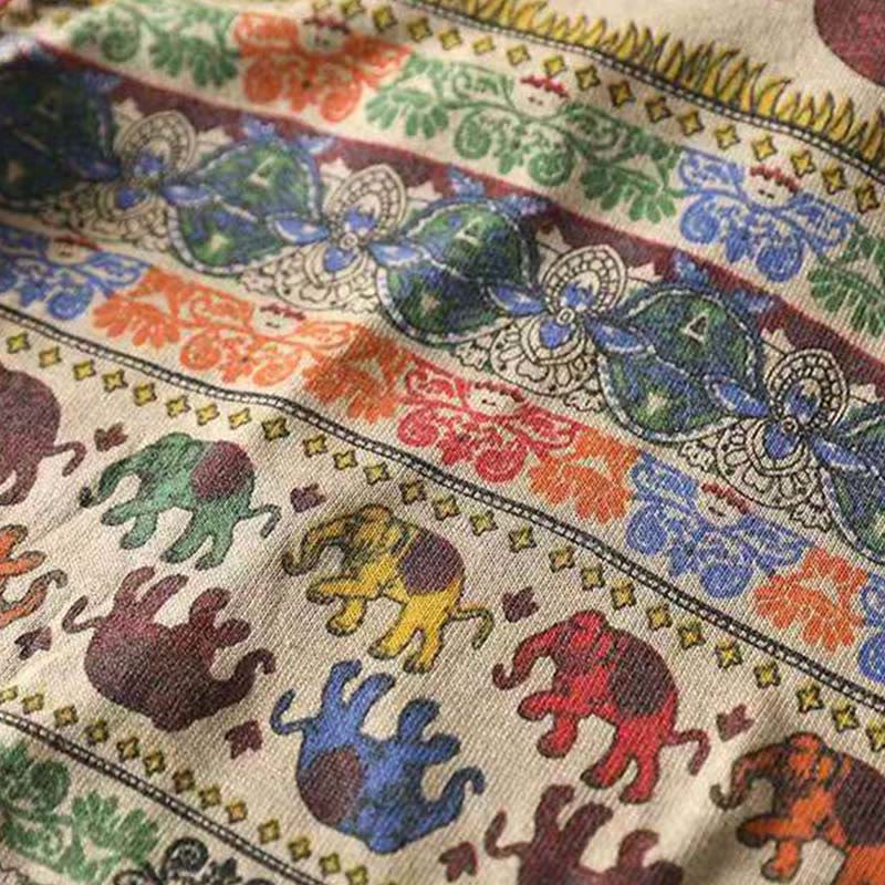 Sweter damski z długim rękawem i kieszeniami, dzianinowy, z dzianiny bawełnianej z motywem słonia i Buddha Stones - Image 10