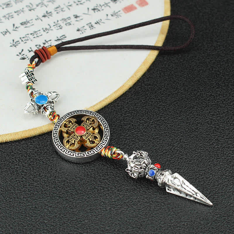 Tybet Om Mani Padme Hum Vajra Dorje Duchowa dekoracja wisząca w samochodzie - Image 2