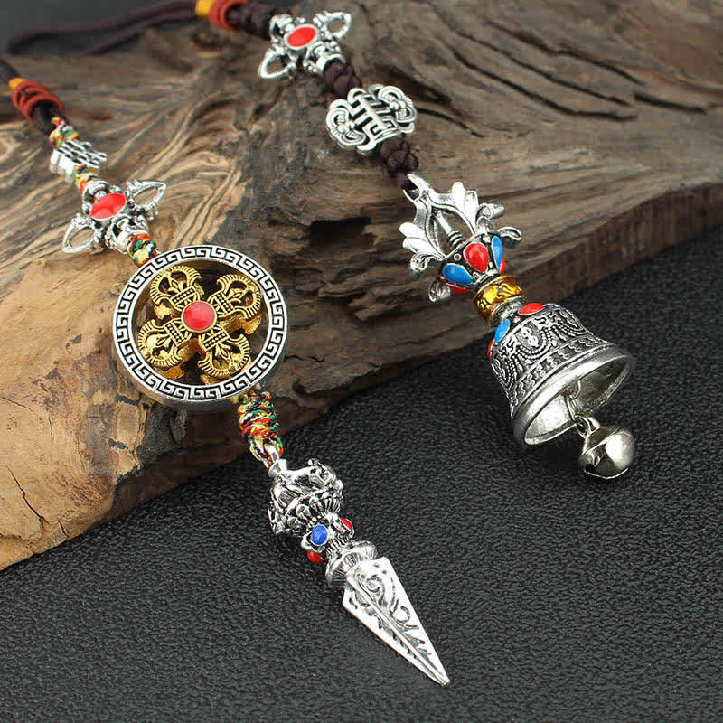 Tybet Om Mani Padme Hum Vajra Dorje Duchowa dekoracja wisząca w samochodzie - Image 3