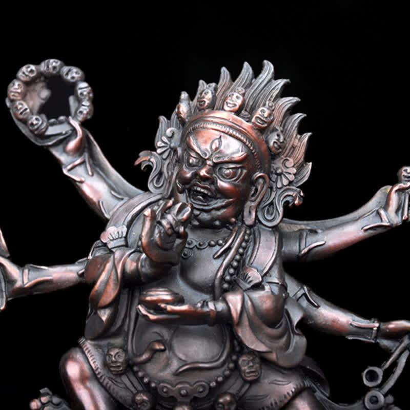 Tybetańska figurka Mahakali Bodhisattwy Współczucie Miedziana statua Dekoracja - Image 13