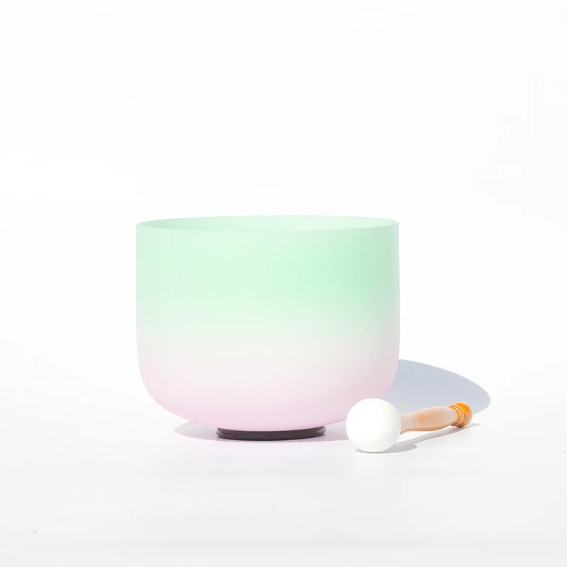 Tybetańska kryształowa misa dźwiękowa w kolorze cukierkowym, ręcznie robiona do jogi i medytacji uważności, śpiewająca misa - Image 9