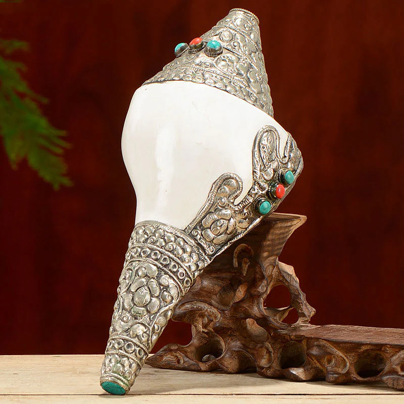 Tybetańska naturalna muszla Shankha Conch Shell Seashell Wealth szczęśliwa dekoracja domu - Image 13