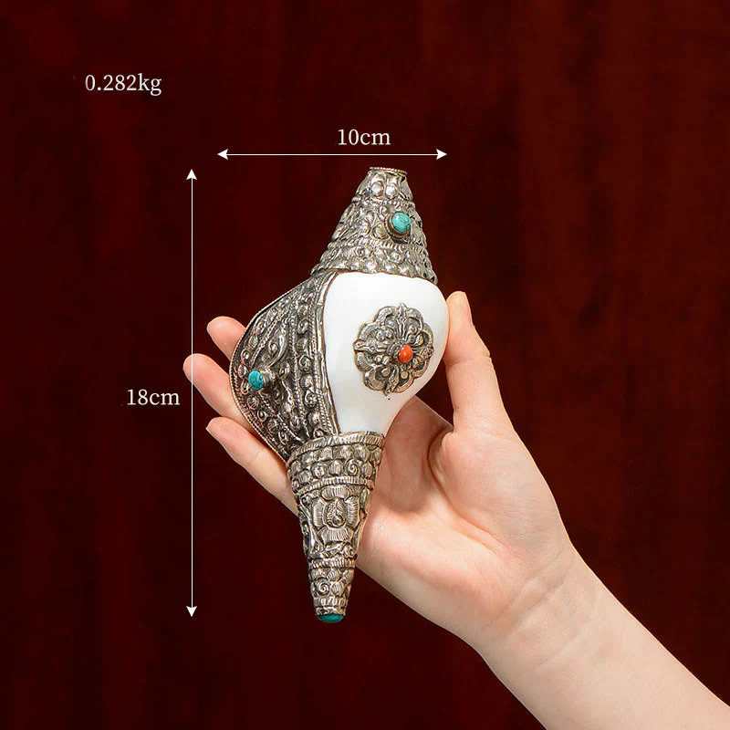 Tybetańska naturalna muszla Shankha Conch Shell Seashell Wealth szczęśliwa dekoracja domu - Image 4