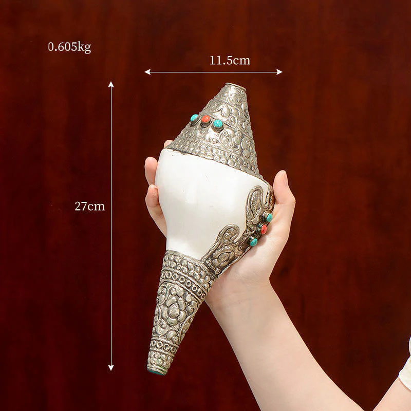 Tybetańska naturalna muszla Shankha Conch Shell Seashell Wealth szczęśliwa dekoracja domu - Image 5