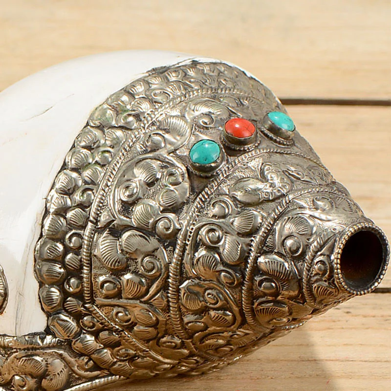 Tybetańska naturalna muszla Shankha Conch Shell Seashell Wealth szczęśliwa dekoracja domu - Image 7