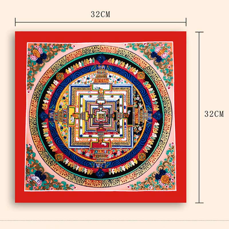 Tybetański ręcznie malowany obraz Thangka Mandala w pudełku z losowym wzorem kolorystycznym - Image 17