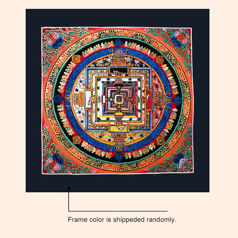 Tybetański ręcznie malowany obraz Thangka Mandala w pudełku z losowym wzorem kolorystycznym - Image 18