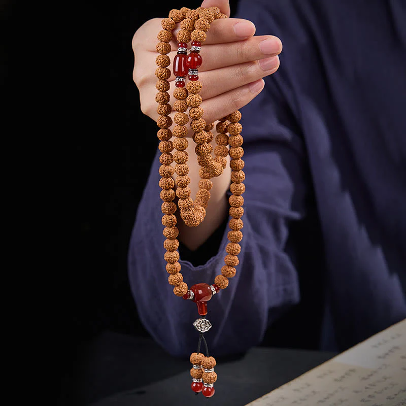 Tybetańskie Buddha Stones 108 koralików, nasiona bodhi, koraliki z trzema oczami, Mala pomyślności - Image 6