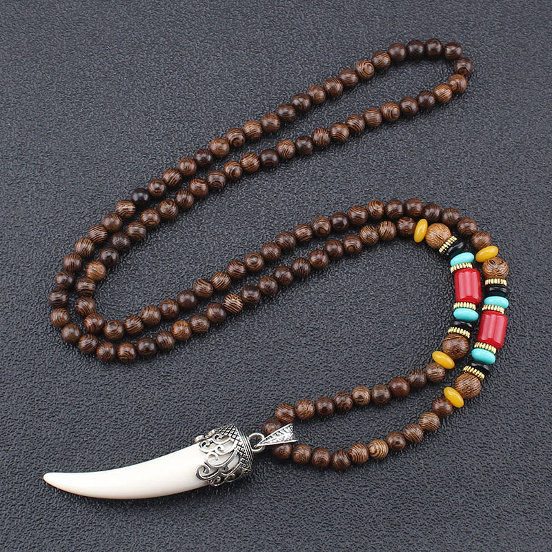 Wisiorek z kamienia wenge wood turquoise horn protection meditation style - Image 9